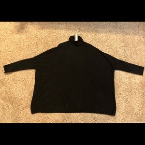 Joseph A XL black boxy oversized turtleneck sweater